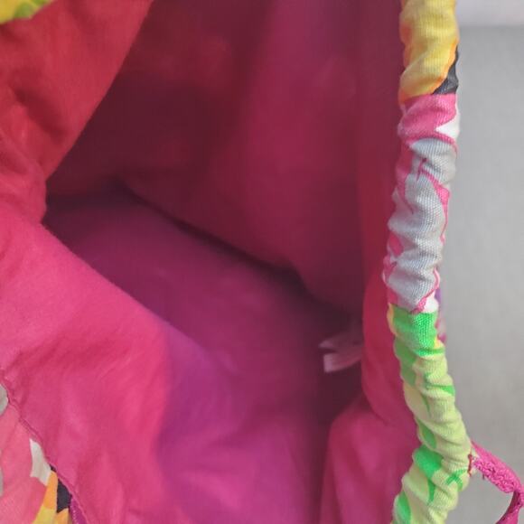 Disney Parks Authentic Original Mickey Mouse Clothe Backpack Colorful Faces Fold - Picture 5 of 11